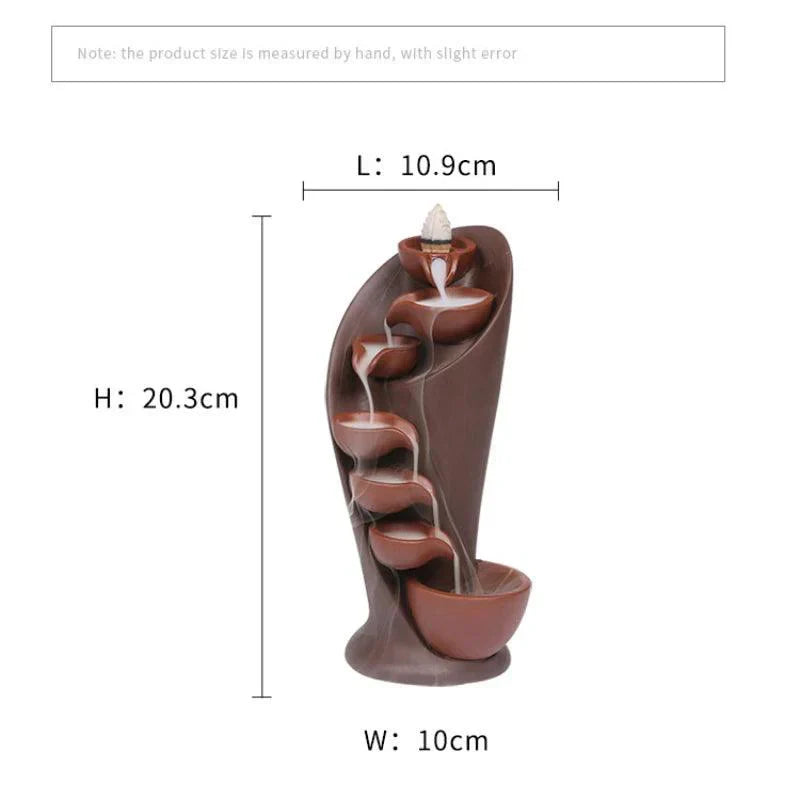 Handcrafted Torch Incense Waterfall – Ceramic Backflow Incense Burner