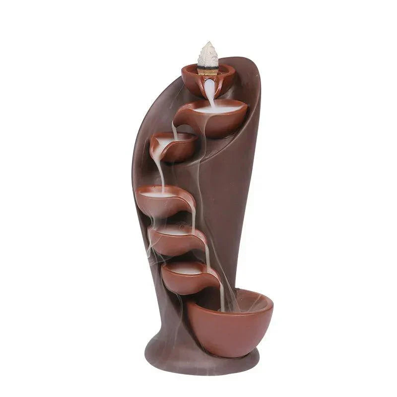 Handcrafted Torch Incense Waterfall – Ceramic Backflow Incense Burner