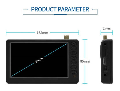 Portable Rechargeable Mini LED TV – 9-Inch Widescreen Battery Operated Television