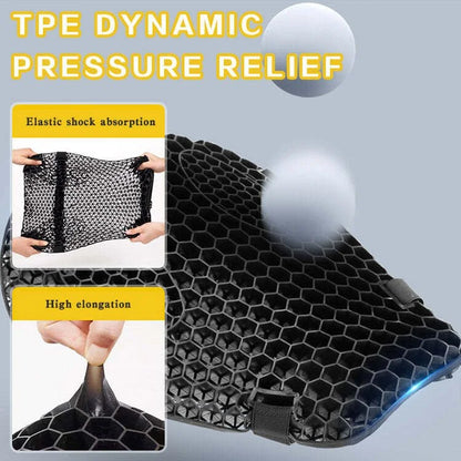 HoneyRide – 3D Honeycomb Shock-Relief Motorcycle Seat Cushion