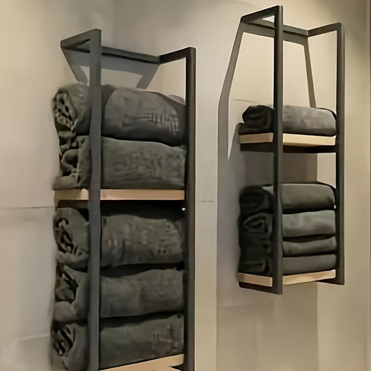 IronRack – Modern Wall-Mounted Towel Rack | Waterproof Metal Bathroom Shelf