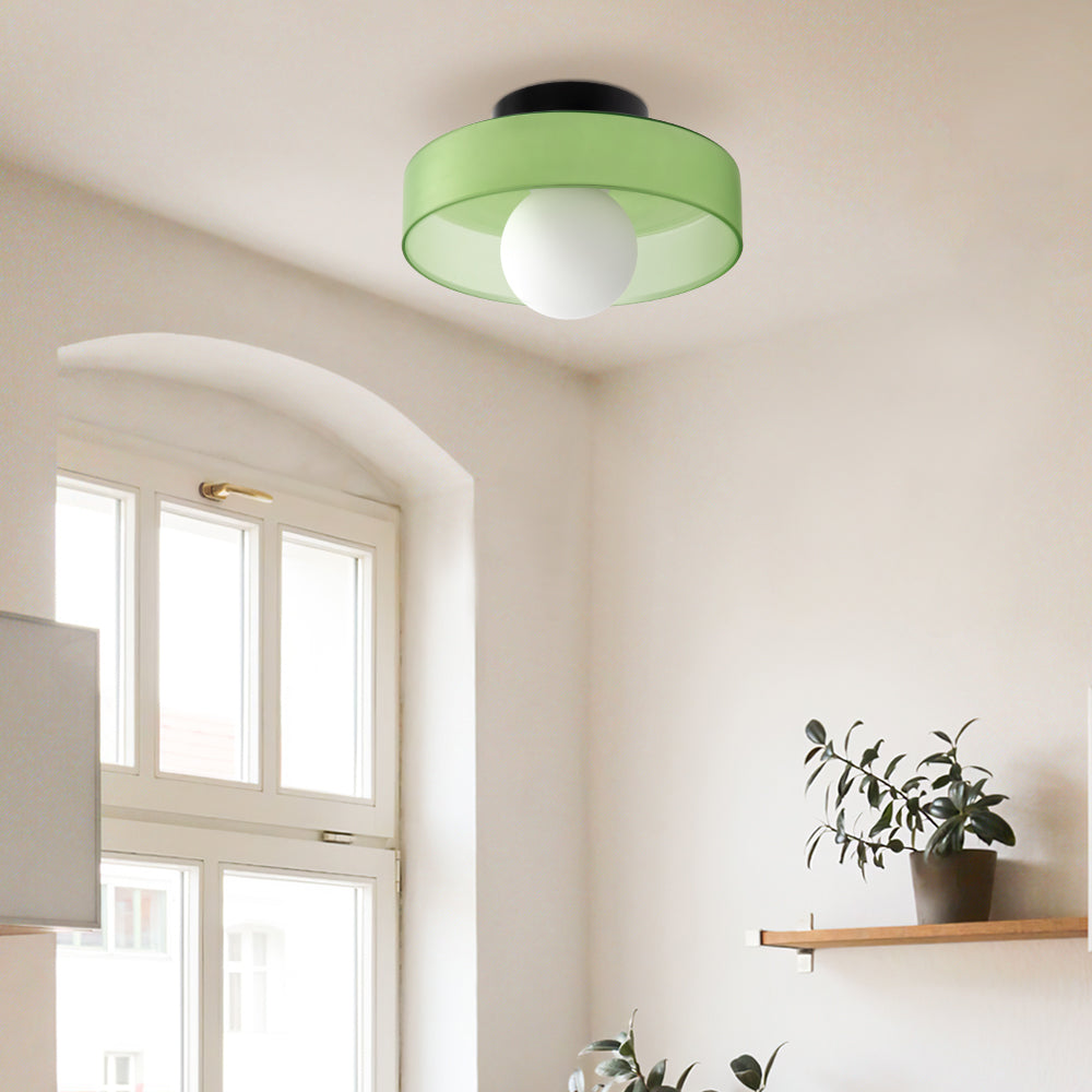 Modern Round Glass Ceiling Light – Elegant Flush Mount Fixture for Kitchen & Living Spaces