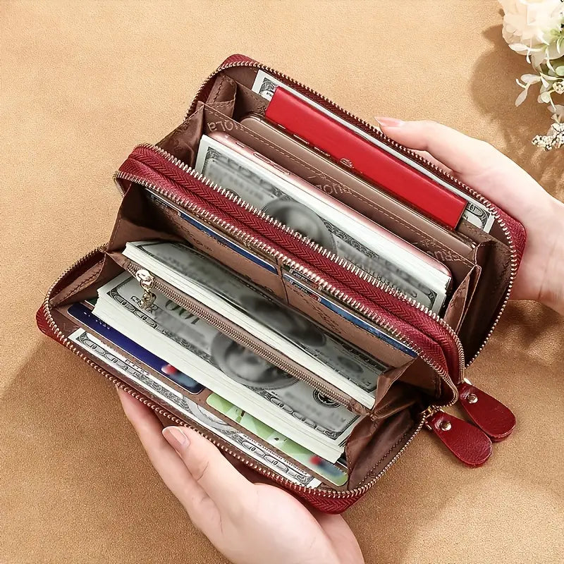 Naya RFID Leather Travel Wallet – Phone Pouch Clutch with Passport & Card Holder