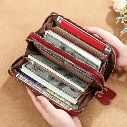 Naya RFID Leather Travel Wallet – Phone Pouch Clutch with Passport & Card Holder