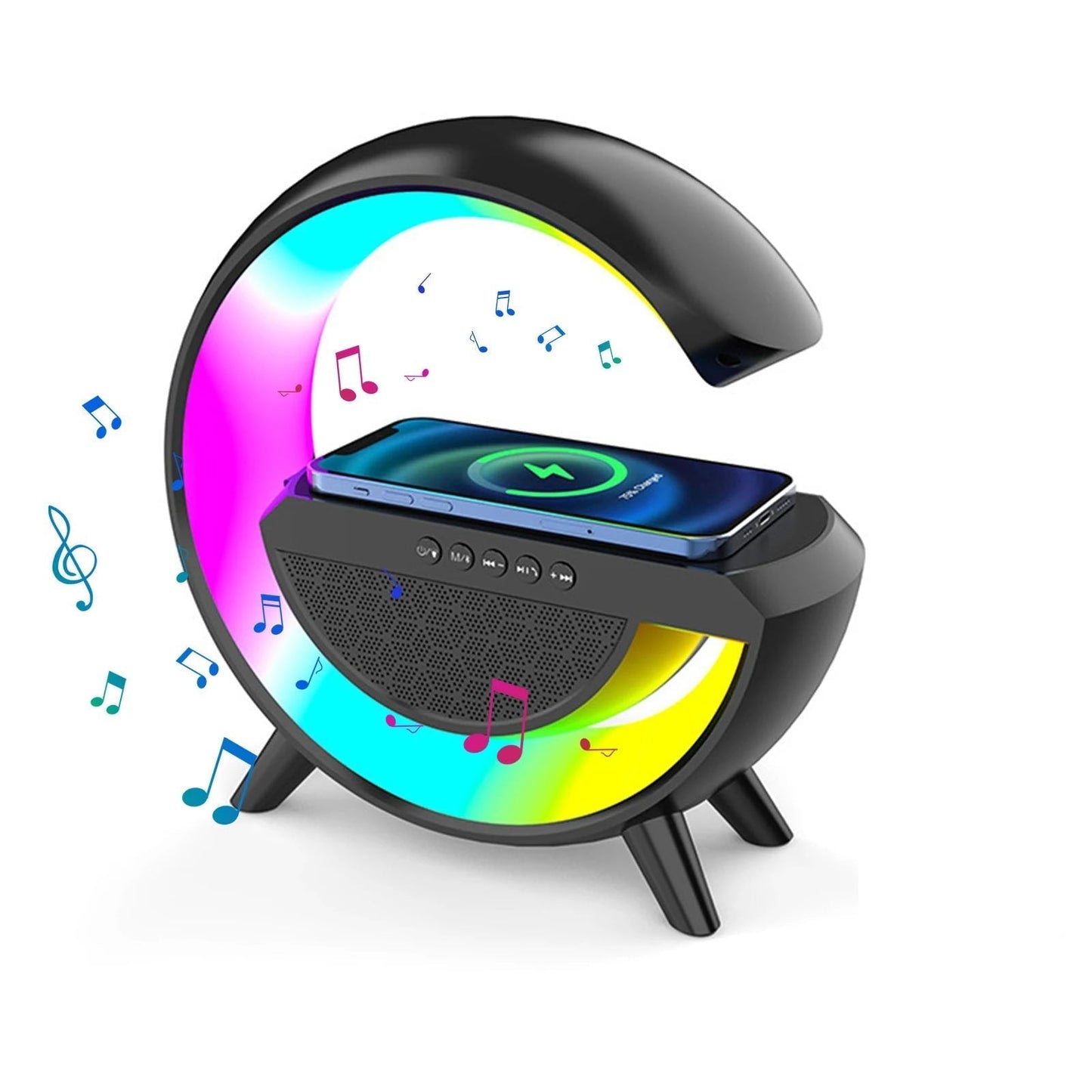 4-in-1 Smart Alarm Clock Mood Light Bluetooth Speaker Wireless Charger