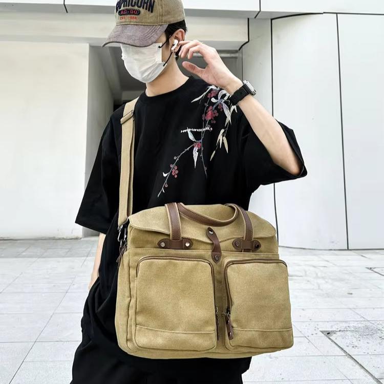 Max | Vintage Canvas Large Crossbody Messenger Travel Bag