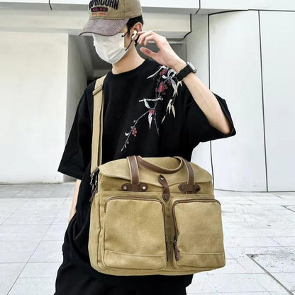 Max | Vintage Canvas Large Crossbody Messenger Travel Bag