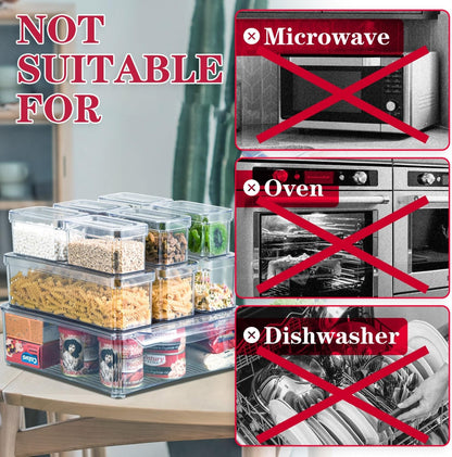 Stackable Fridge Organizer Set – 10 Clear Storage Boxes for Freshness & Kitchen Order