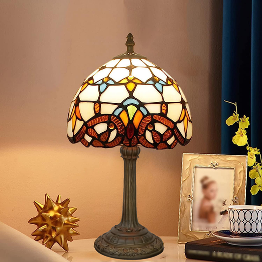 VerreMystique Tiffany Lamp – Timeless Stained Glass Table Lamp for Warm Ambient Lighting