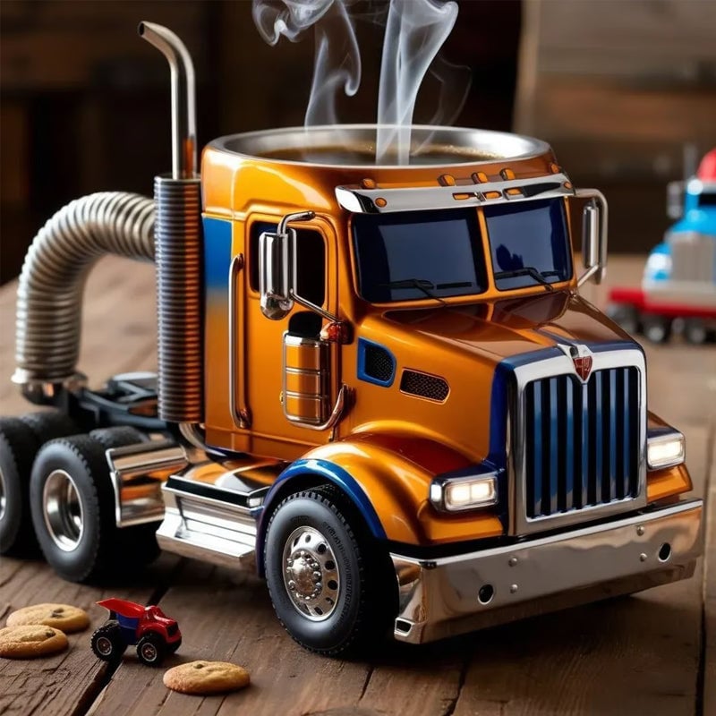 Luxury Ceramic Truck Coffee Mug – Handcrafted Driver Gift | 12–16oz in 6 Colours
