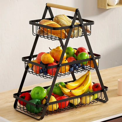 3-Tier Fruit Basket Stand – Space-Saving Kitchen Storage