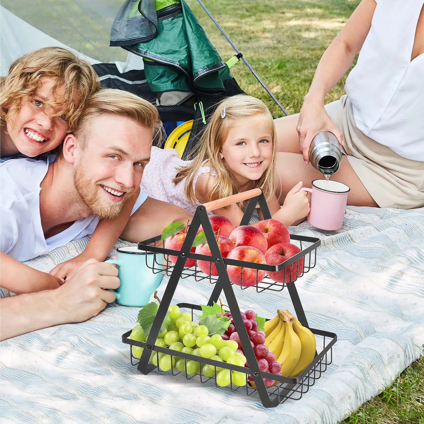 3-Tier Fruit Basket Stand – Space-Saving Kitchen Storage
