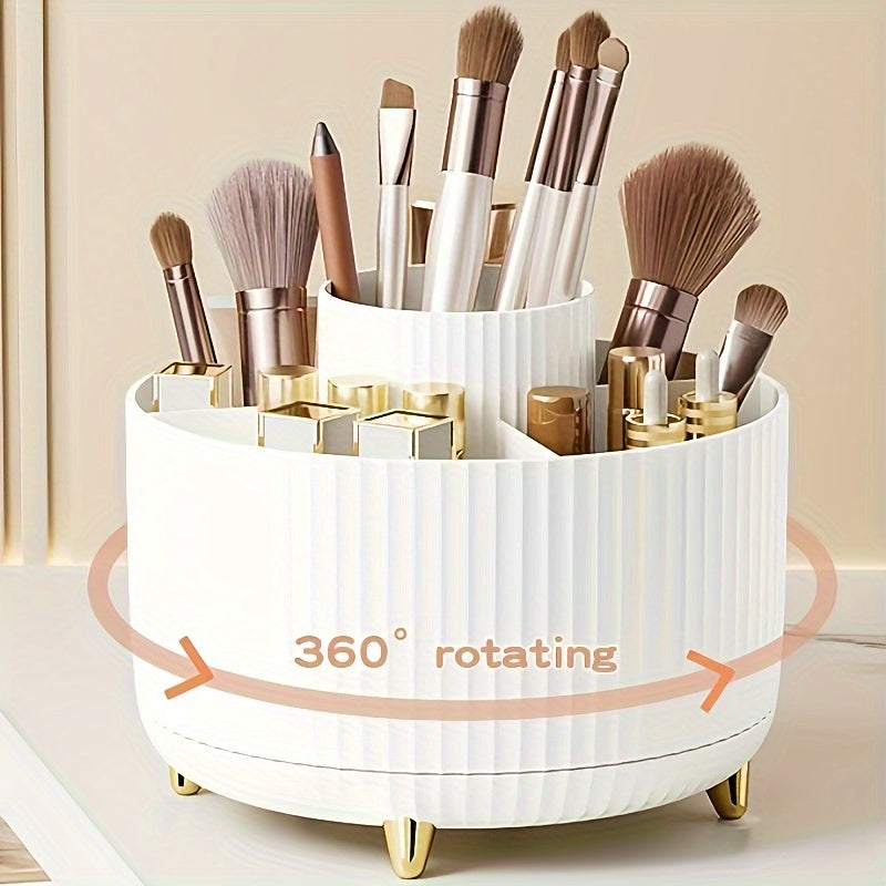 GlamSpin – 360° Rotating Makeup & Desk Organiser with 5 Compartments