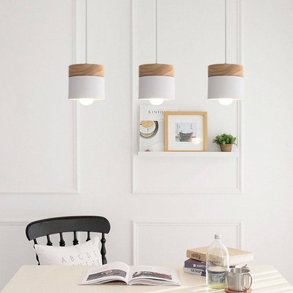 Modern Wooden Pendant Light – Adjustable Height Hanging Lamp for Living Room, Bedroom & Kitchen