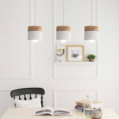 Modern Wooden Pendant Light – Adjustable Height Hanging Lamp for Living Room, Bedroom & Kitchen