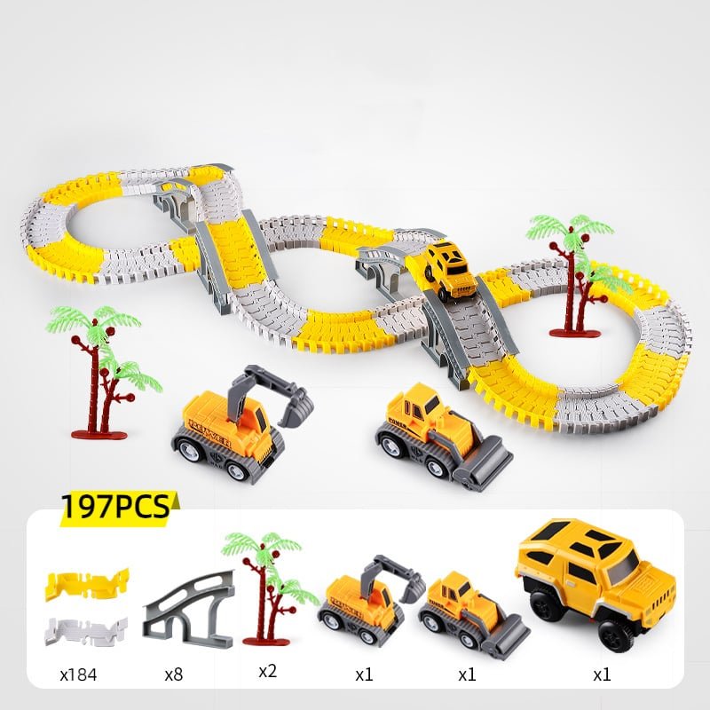 SpeedFlex Track – Flexible Glow-in-the-Dark Racing Track with LED Cars