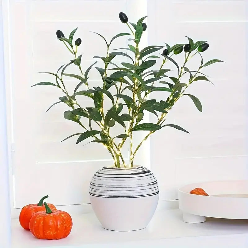 Olive Branch LED Night Lamp – Elegant Decorative Warm Light for Home & Events