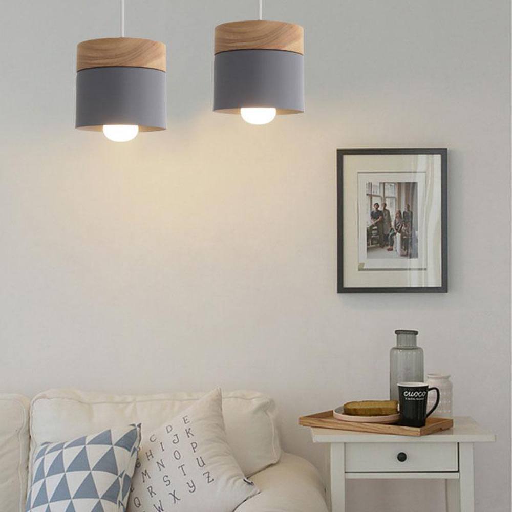 Modern Wooden Pendant Light – Adjustable Height Hanging Lamp for Living Room, Bedroom & Kitchen
