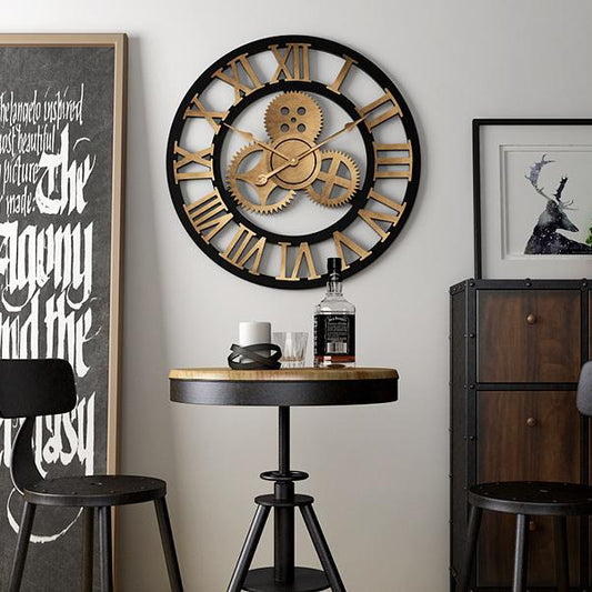 FerroTime Wall Clock – 45cm Retro Industrial Style with Silent Quartz Movement