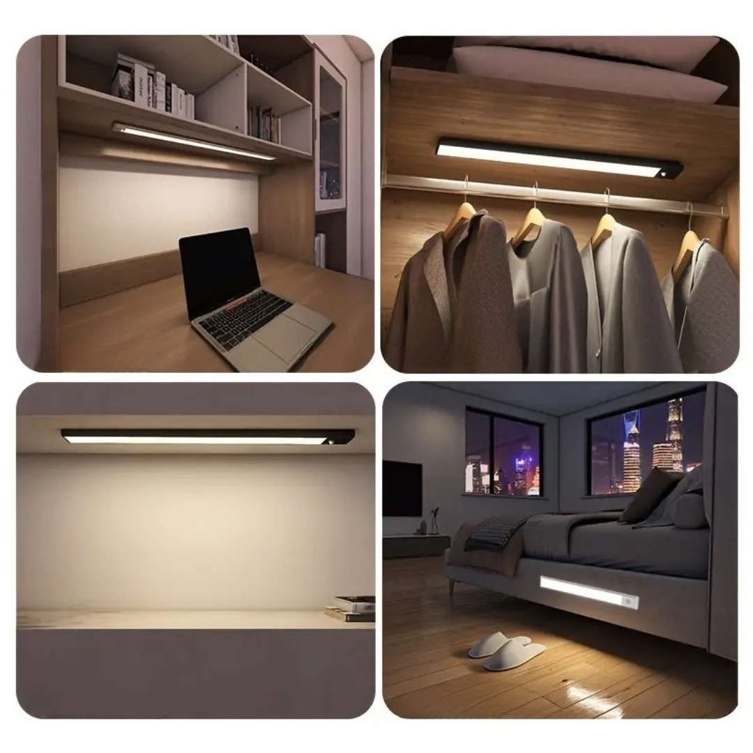 USB Rechargeable LED Light Strip with Motion Sensor – Wireless & Dimmable Cabinet Lighting