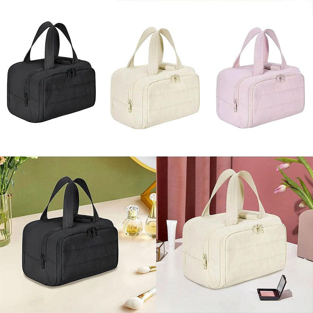 4-in-1 Puffy Toiletry Bag for Women – Large Travel Makeup & Skincare Organizer