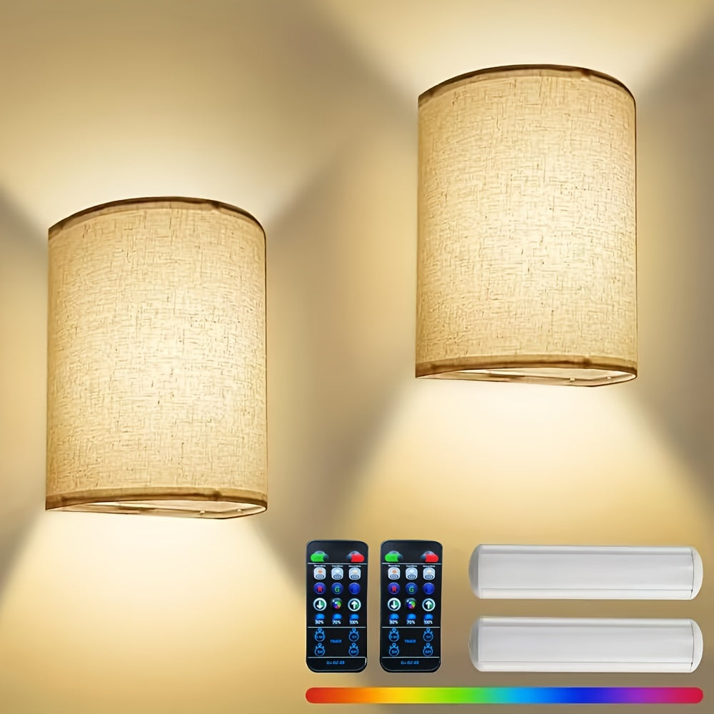 RadiantWall Wireless Wall Lights (2-Pack) – Rechargeable LED Lamps with Remote Control