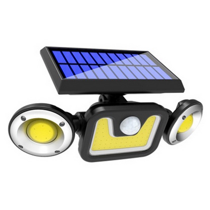 Solar LED Floodlight with Motion Sensor – 3-Head Outdoor Security Lighting for Garden, Driveway & Garage