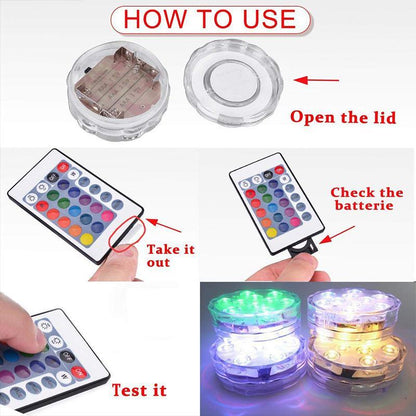 Remote Control Waterproof LED Pool Light – Magnetic & Suction Submersible RGB Lamp