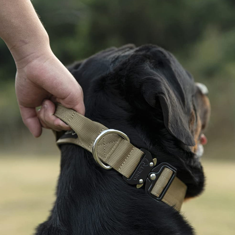 PowerGrip Tactical Dog Collar with Handle – Heavy Duty Military-Grade Collar for Large and Strong Dogs