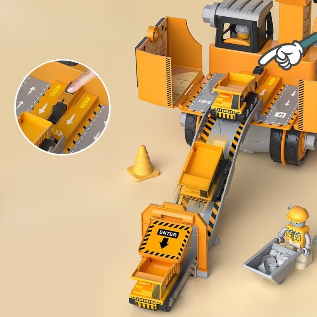 LittleBuilder – Construction Truck, Excavator & Crane Playset for Kids