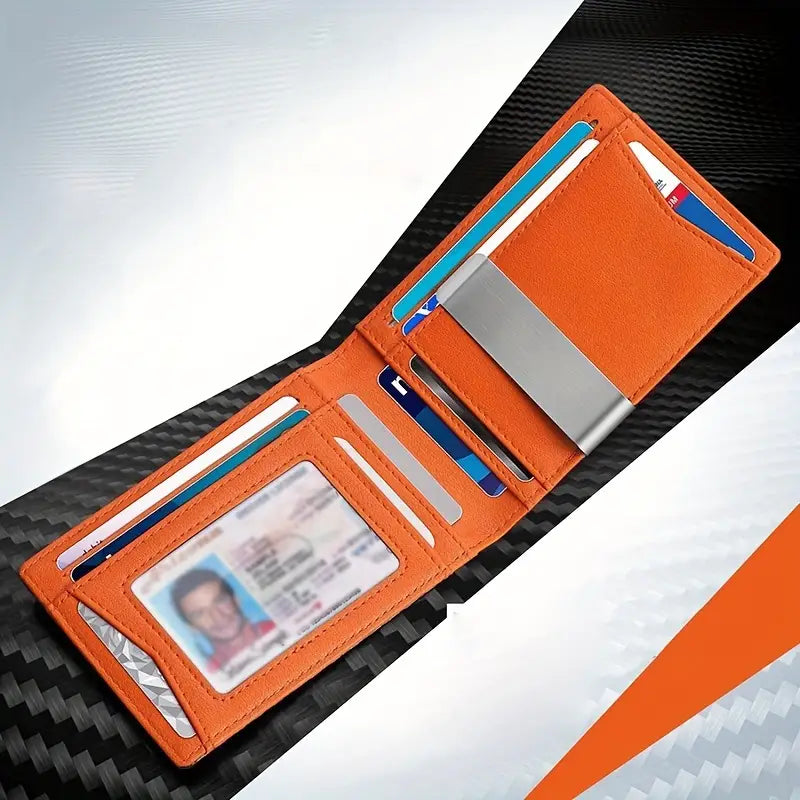 TravelPrime | RFID Blocking Slim Travel Wallet – Carbon Look Minimalist Bi-Fold for Men