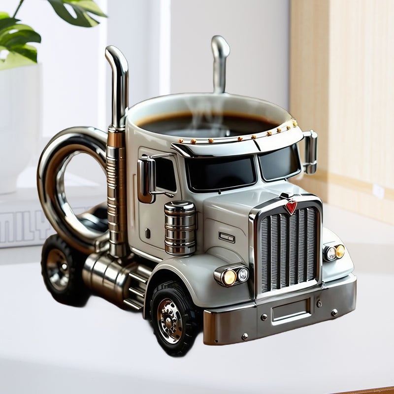 Luxury Ceramic Truck Coffee Mug – Handcrafted Driver Gift | 12–16oz in 6 Colours