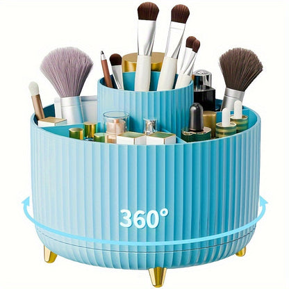 GlamSpin – 360° Rotating Makeup & Desk Organiser with 5 Compartments
