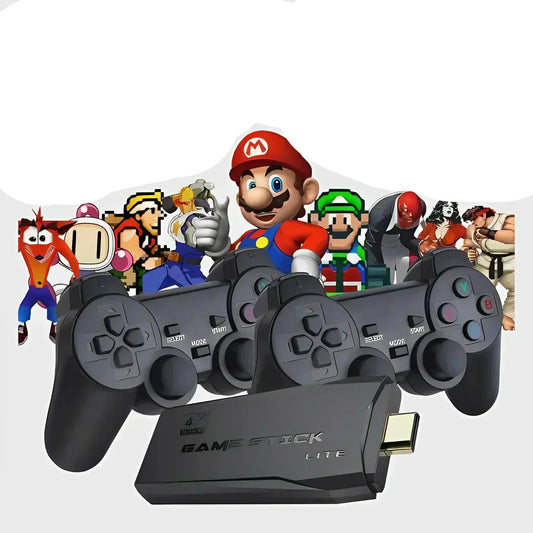 PixelDrive 64GB Retro Game Console with 2 Wireless Controllers – Over 20,000 Classic Games & 4K HDMI Output