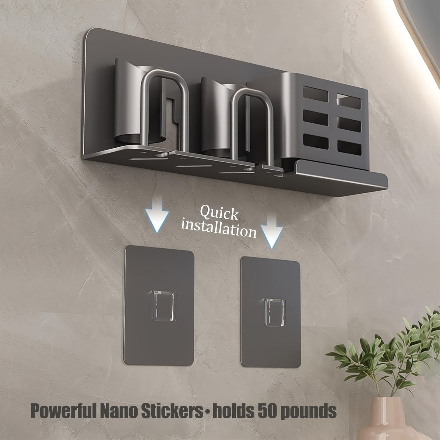 BristleHub Wall-Mounted Electric Toothbrush Holder – Aluminum Bathroom Organizer with Drainage Holes