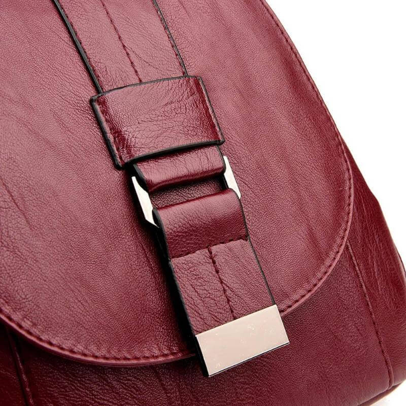 Marzen Anti-Theft Women’s Leather Backpack – Genuine Sheepskin Softback Bag with Secure Back Zipper
