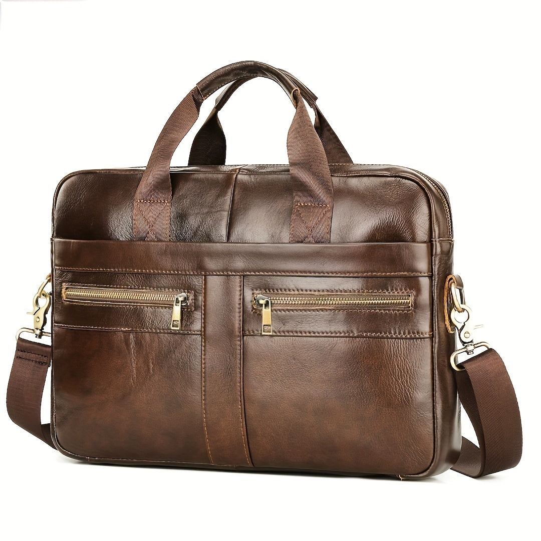 Ventolini Genuine Leather Men's Shoulder Bag – Adjustable Strap Crossbody with Spacious Interior