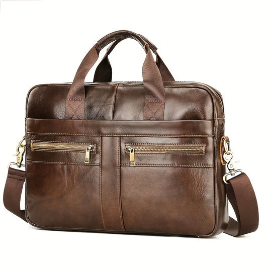 Ventolini Genuine Leather Men's Shoulder Bag – Adjustable Strap Crossbody with Spacious Interior