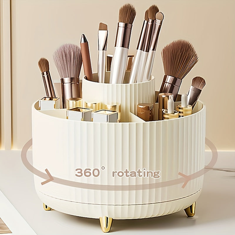 GlamSpin – 360° Rotating Makeup & Desk Organiser with 5 Compartments
