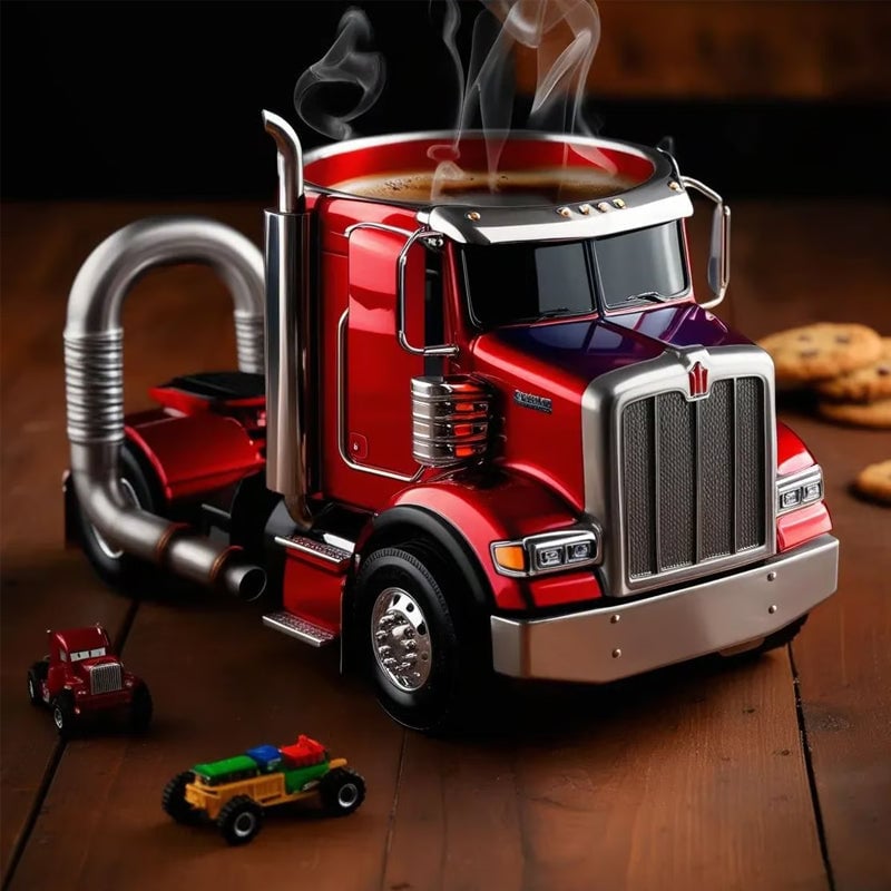 Luxury Ceramic Truck Coffee Mug – Handcrafted Driver Gift | 12–16oz in 6 Colours