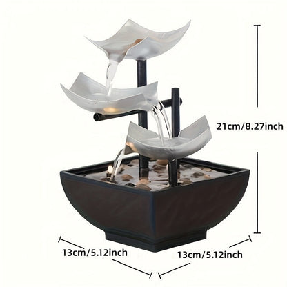 LeafFlow – Elegant Indoor Fountain with Leaf Design and Gentle Water Flow