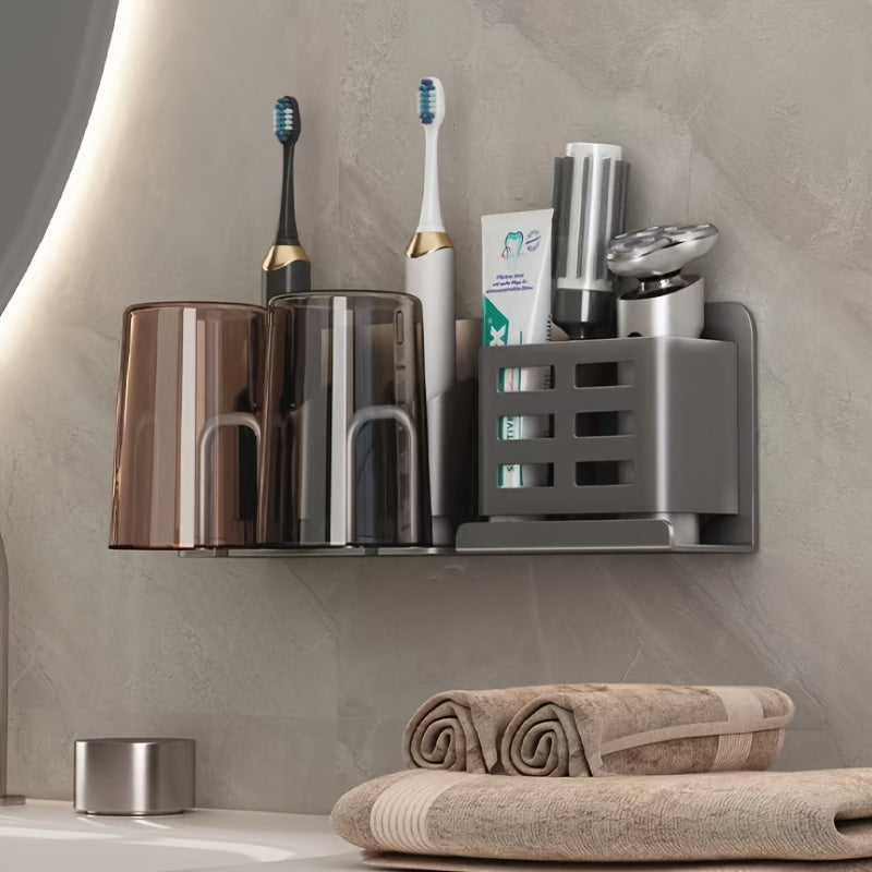 BristleHub Wall-Mounted Electric Toothbrush Holder – Aluminum Bathroom Organizer with Drainage Holes
