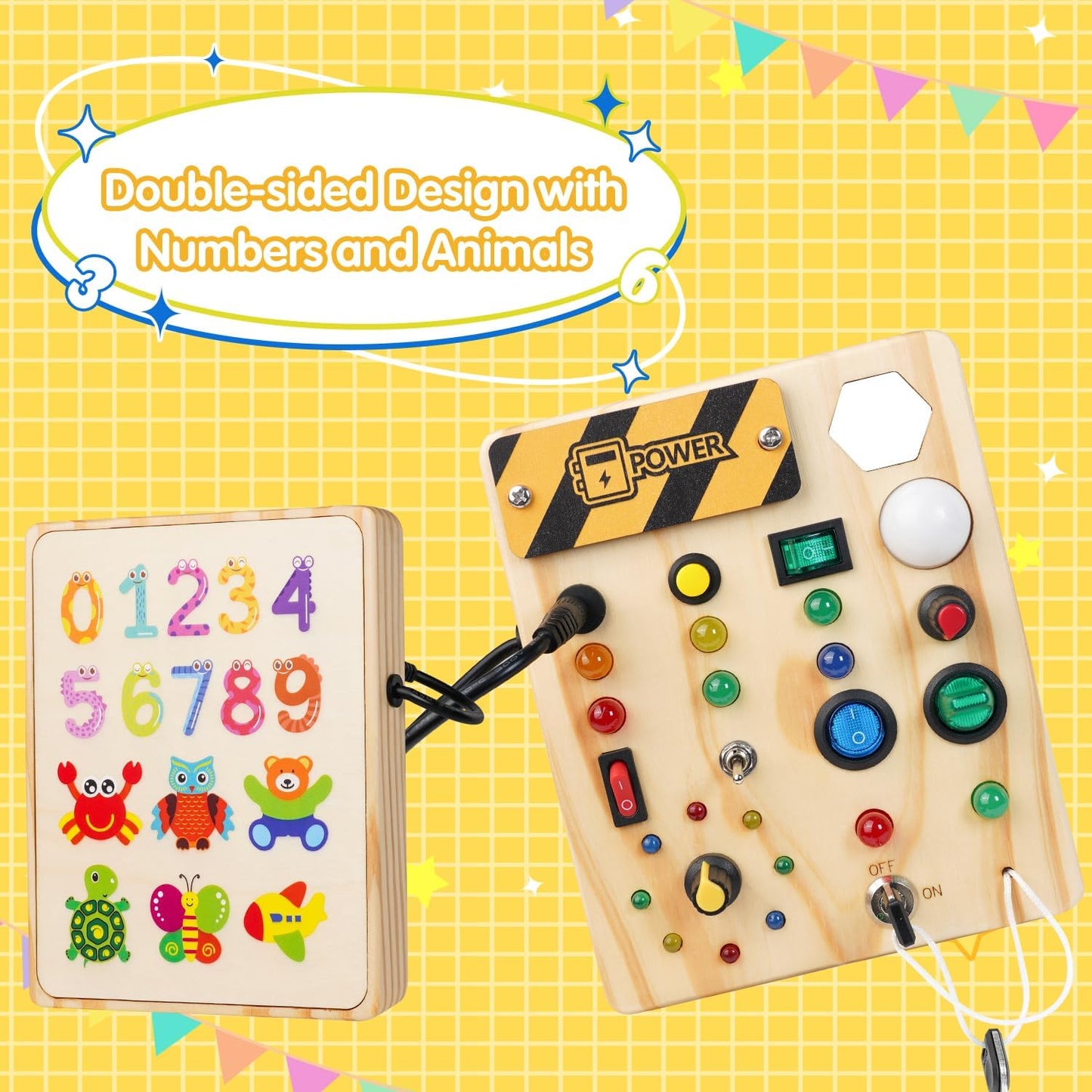Montessori Toddler Busy Board – Creative Light-Up Educational Toy for Ages 1–6