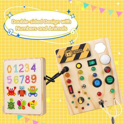 Montessori Toddler Busy Board – Creative Light-Up Educational Toy for Ages 1–6
