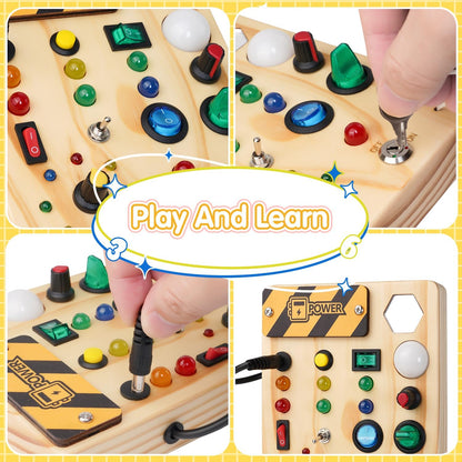 Montessori Toddler Busy Board – Creative Light-Up Educational Toy for Ages 1–6