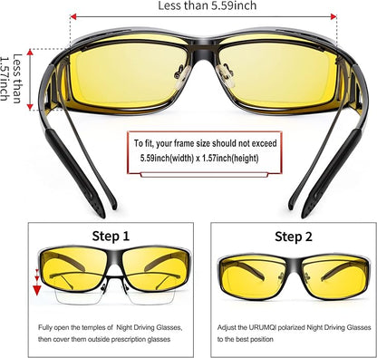 Jeremy Night Vision Polarised Driving Glasses – Anti-Glare Glasses for Safer Night Driving