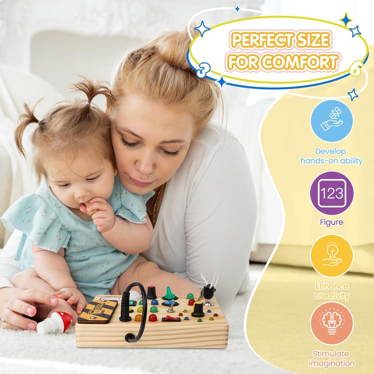 Montessori Toddler Busy Board – Creative Light-Up Educational Toy for Ages 1–6
