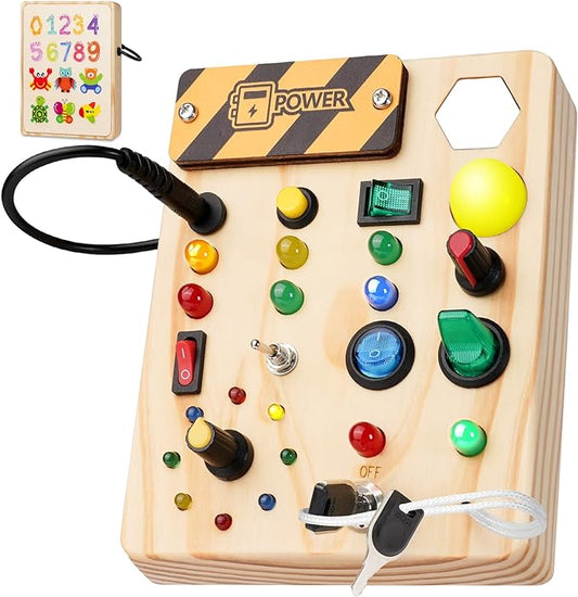 Montessori Toddler Busy Board – Creative Light-Up Educational Toy for Ages 1–6