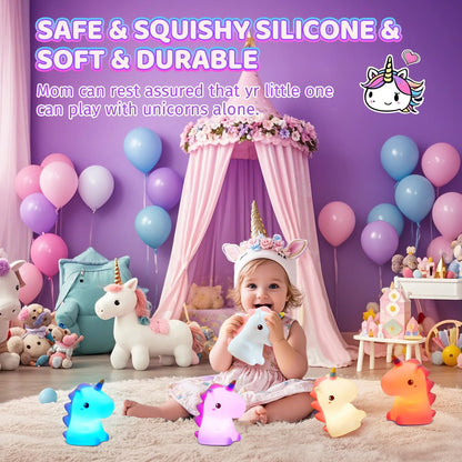 Unicorn Night Light – USB Rechargeable Colour-Changing Bedside Lamp for Kids