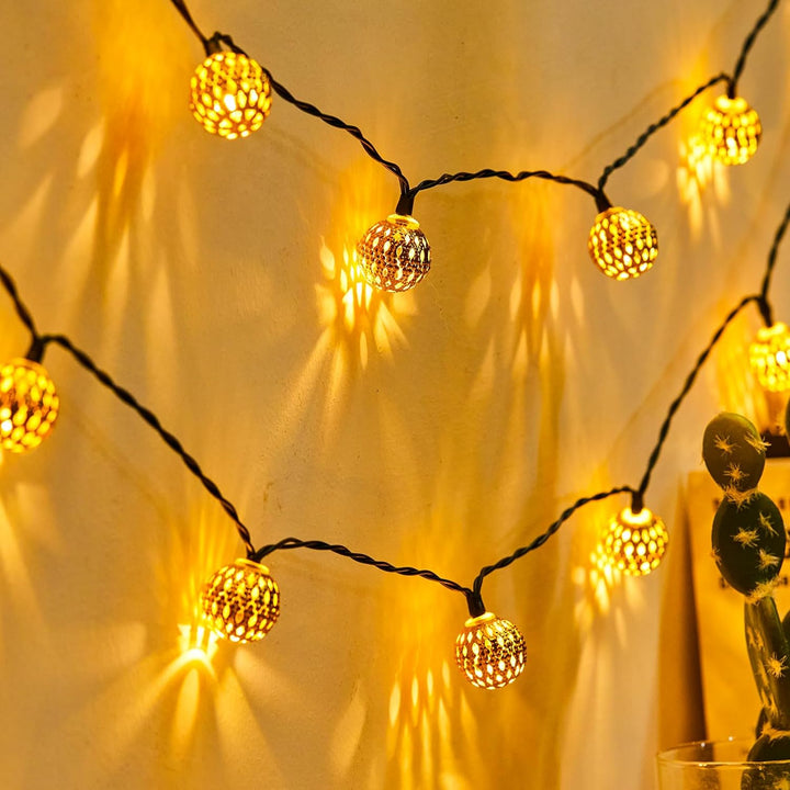 Moriluxe – Moroccan Style Solar String Lights with Warm White Glow & Weatherproof Design